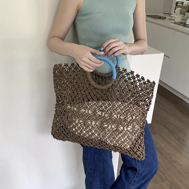 Luxury Bags Tote - Boho Woven Straw Tote Bag for